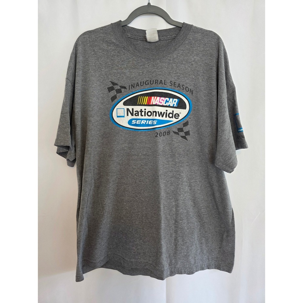 2008 NASCAR Nationwide Series Inaugural‎ Season T Shirt Men Gray Hanes Beefy
